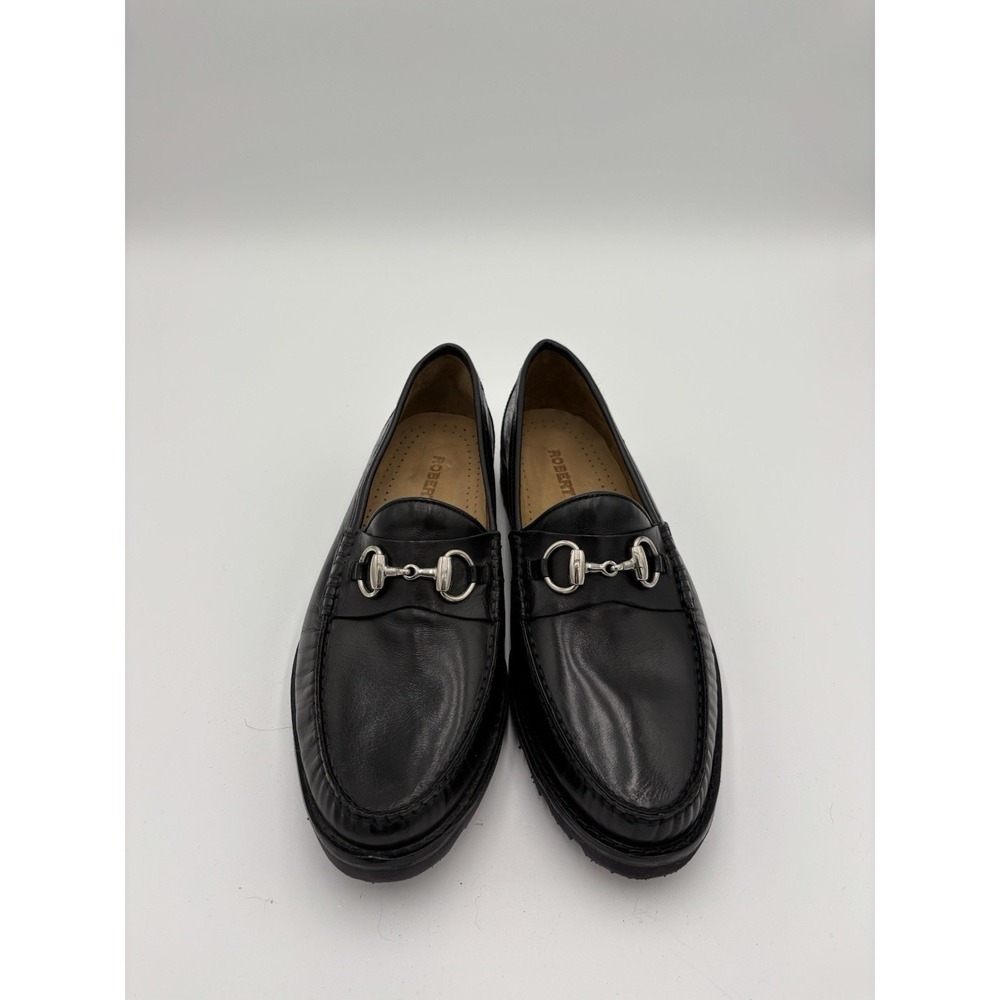 Robert Zur Men's Black Leather Purple Sole Shoes. Size 9M